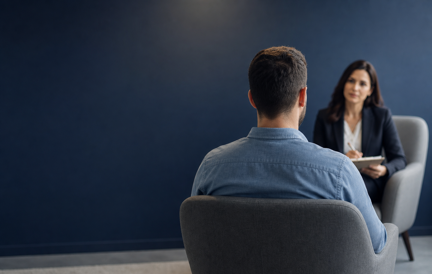 Consultation de santé AVEKS Groupe — psychologue et patient